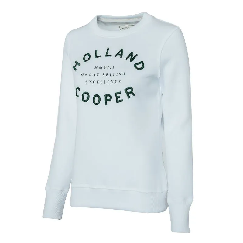 Holland Cooper Varsity Crew Neck Ladies Sweatshirt - White
