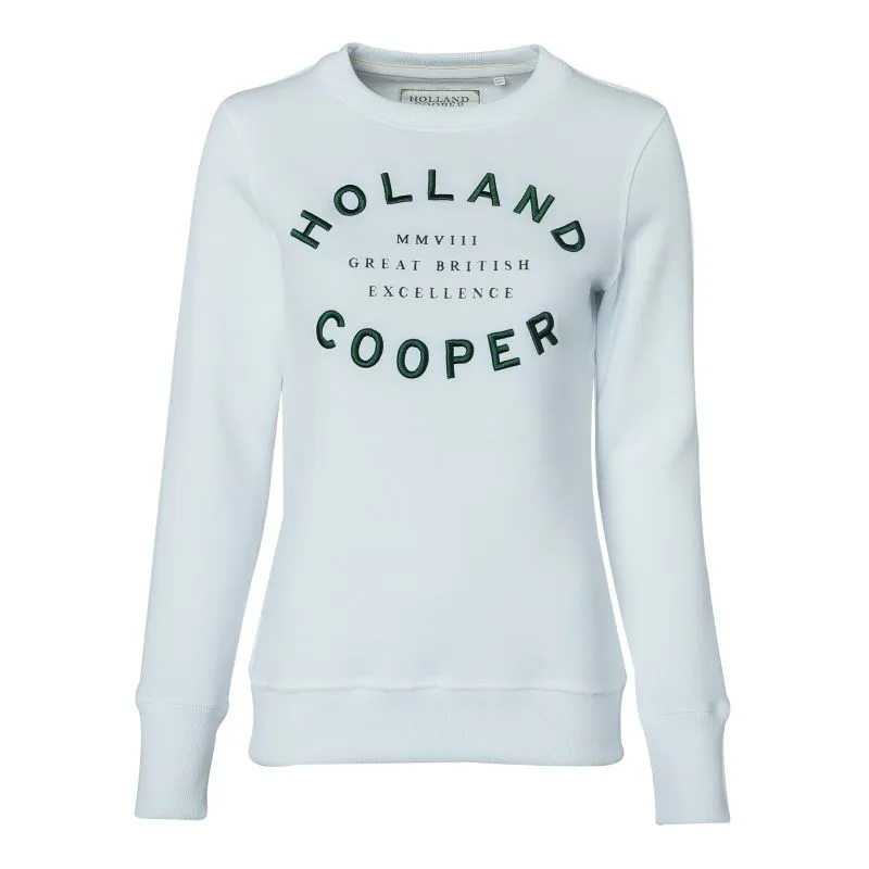 Holland Cooper Varsity Crew Neck Ladies Sweatshirt - White