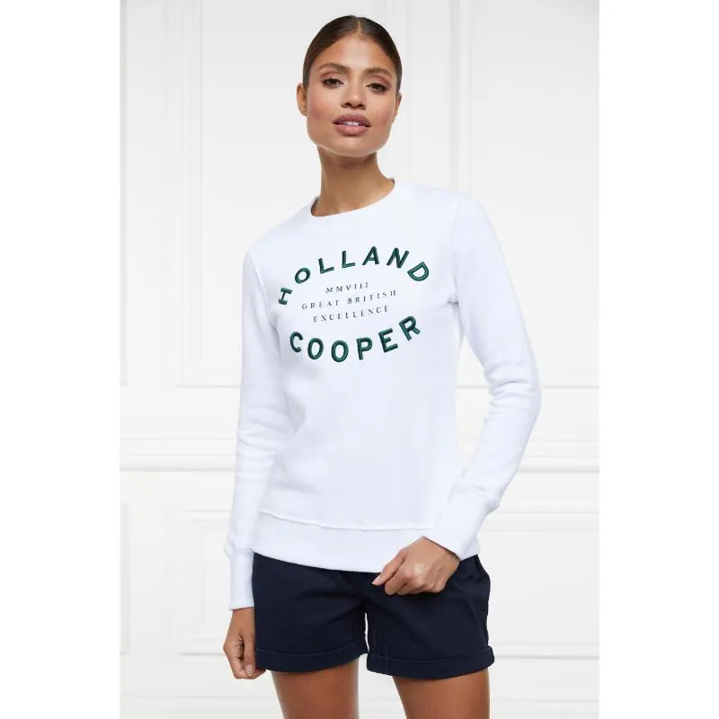 Holland Cooper Varsity Crew Neck Ladies Sweatshirt - White