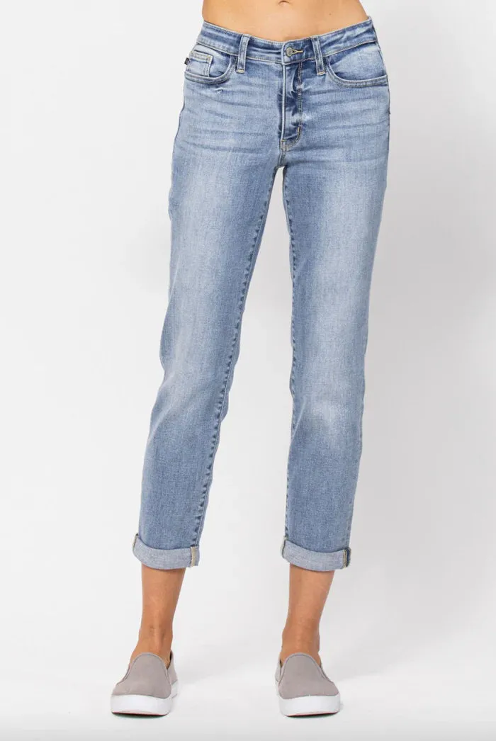 Jenni Core Midrise Bleach Wash Boyfriend Jean