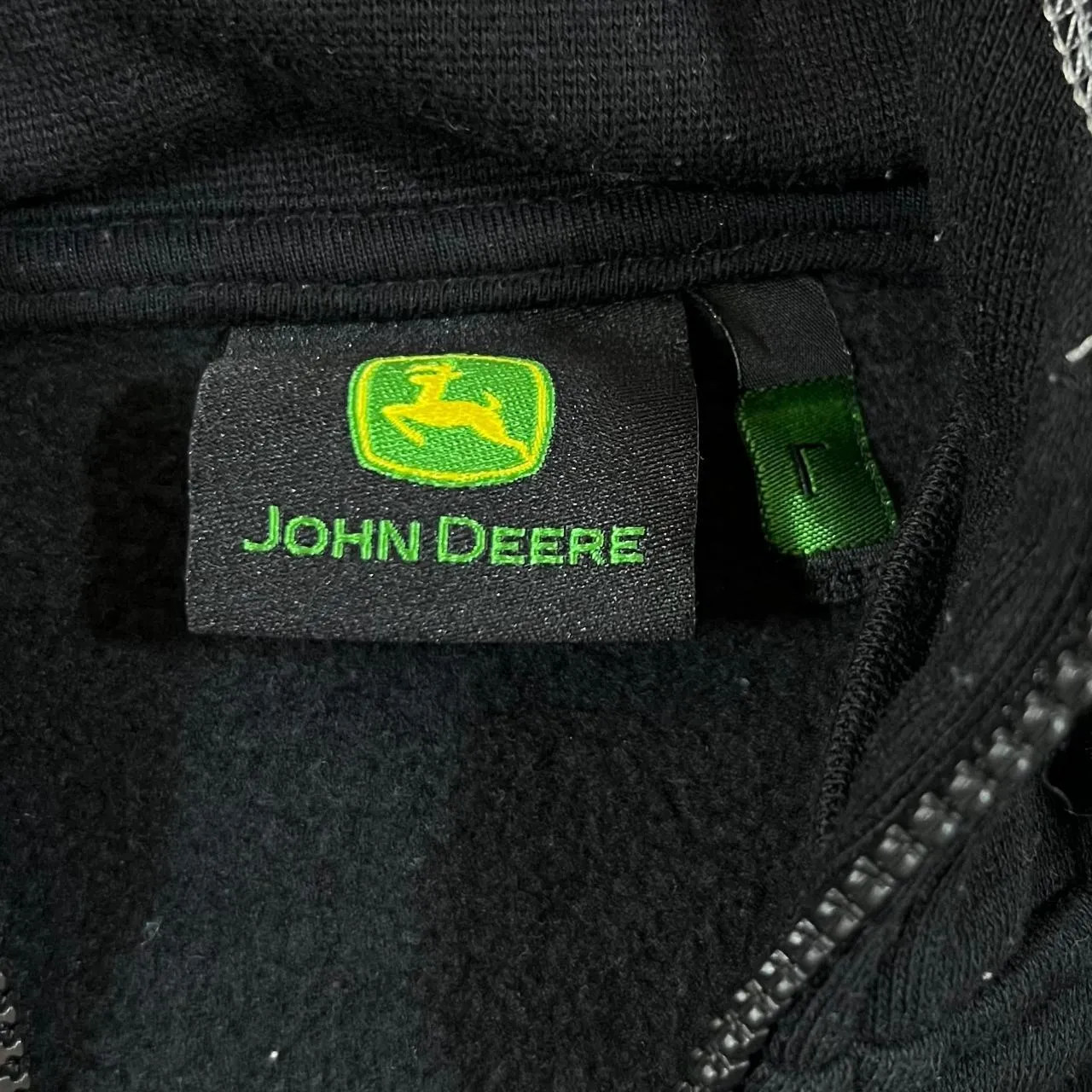 JOHN DEERE Classic Embroidered Mini Logo 1/4 Zip Pullover Hoodie