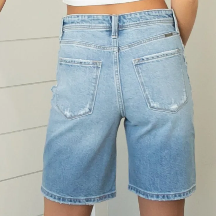 KanCan Mid Rise Loose Fit Bermuda Shorts