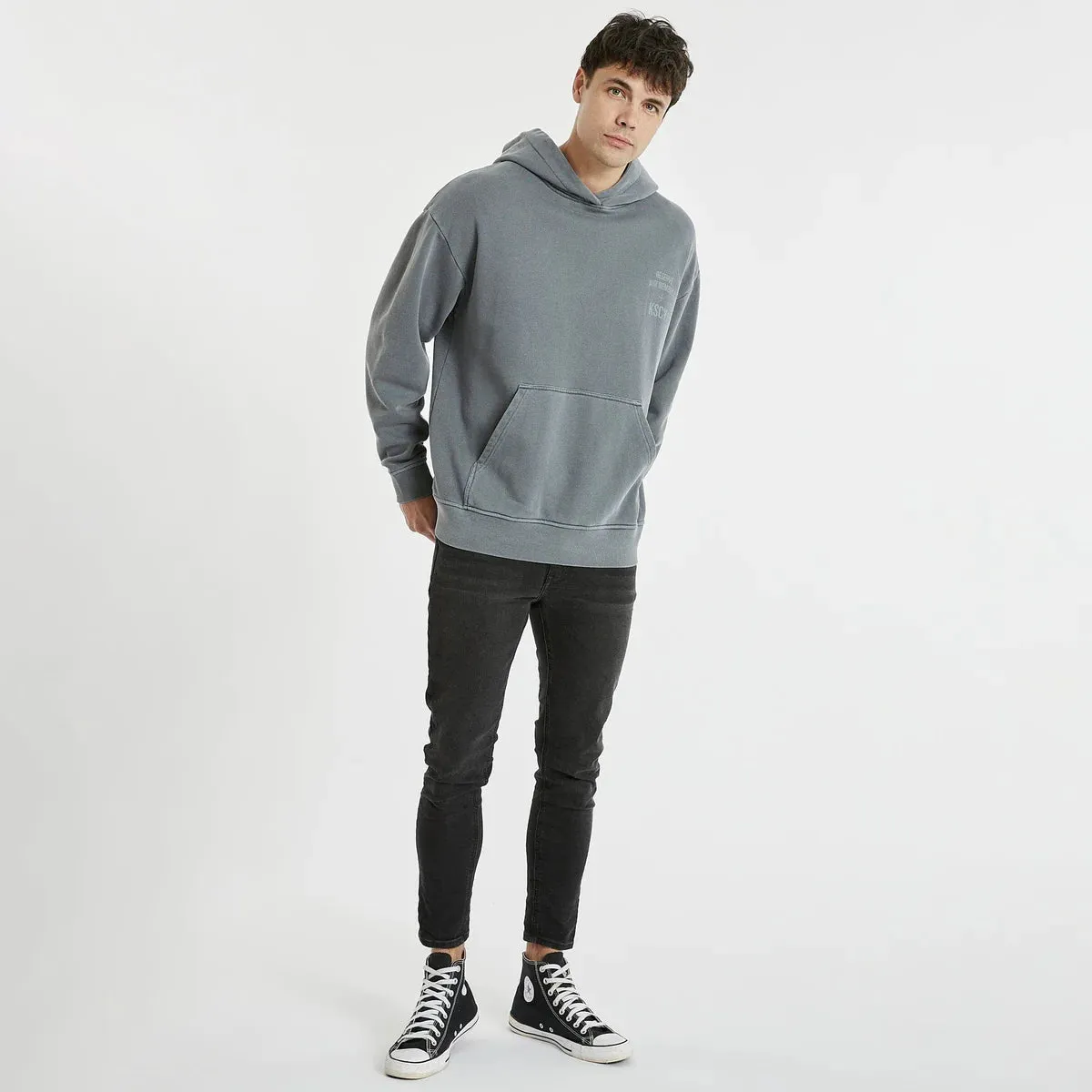 Leland Relaxed Hooded Sweater - Pigment Castlerock