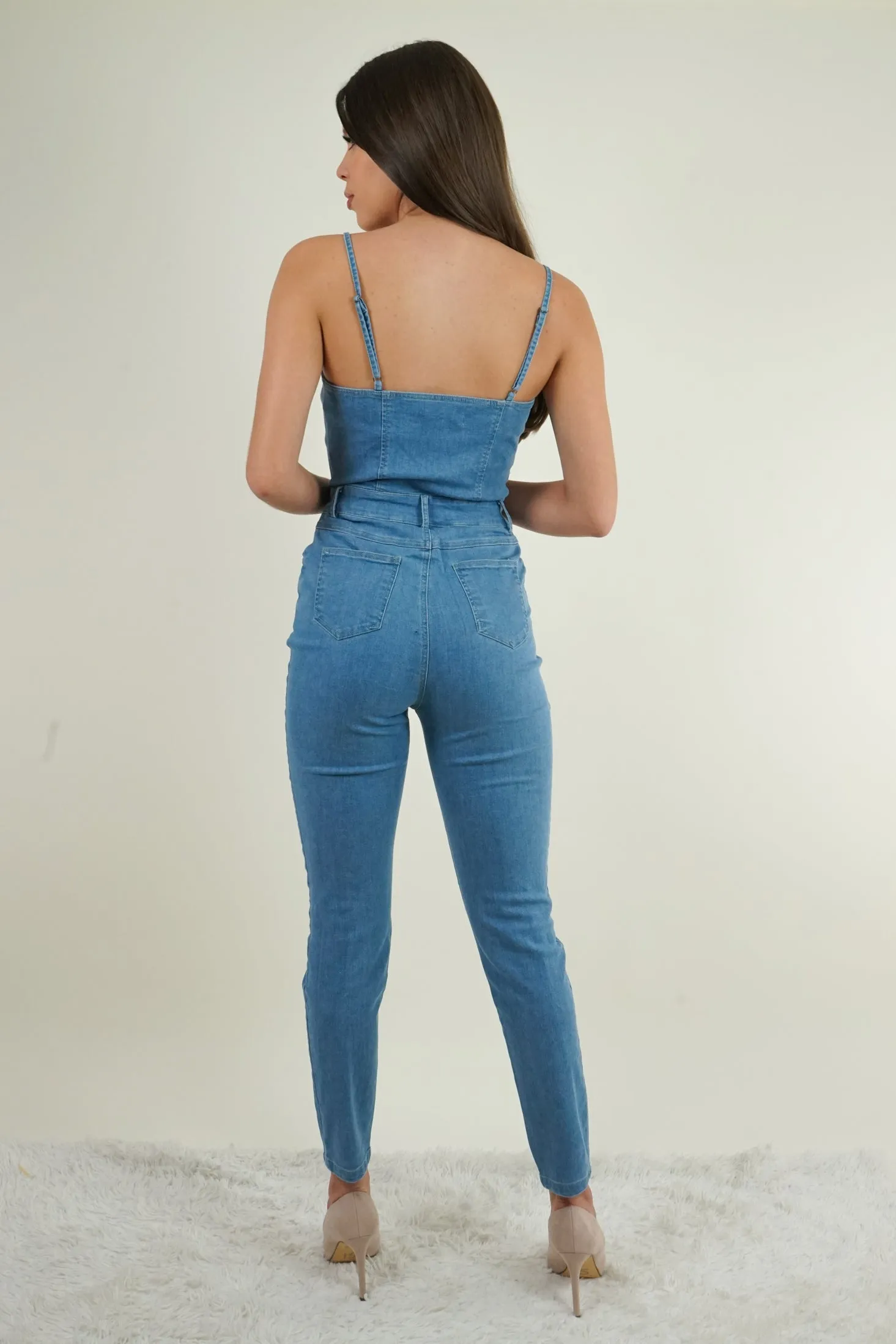 Light Wash Denim Jumpsuit