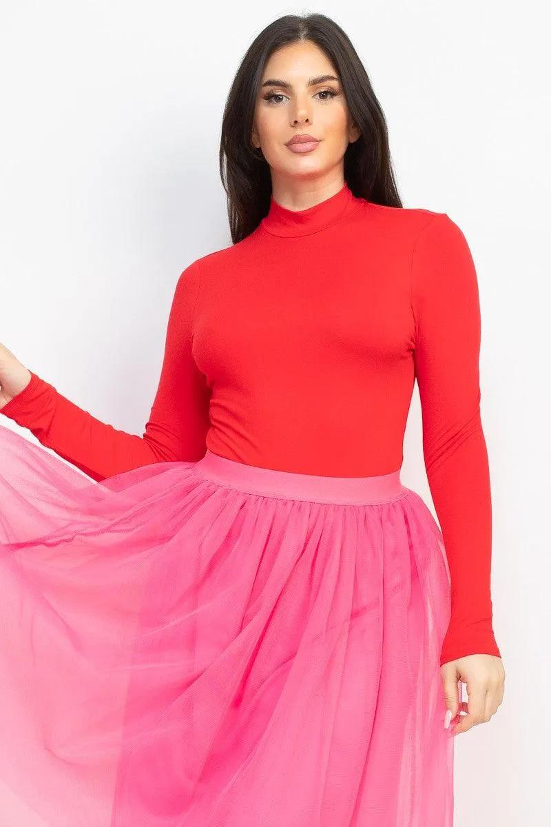 long sleeve mock neck bodysuit