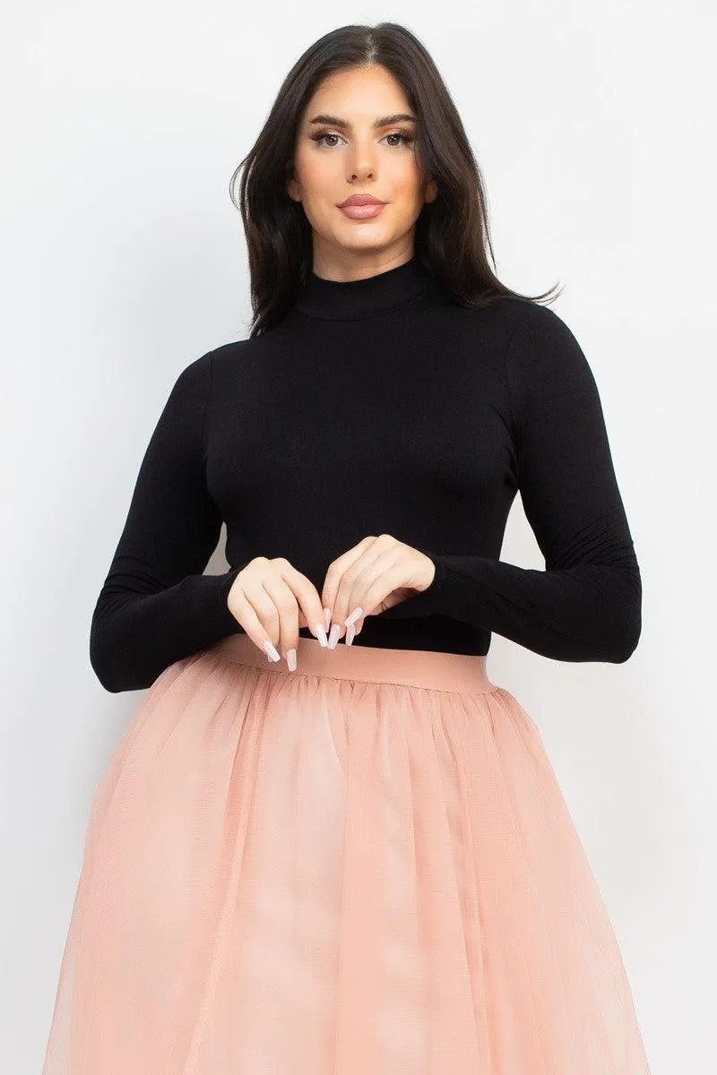 long sleeve mock neck bodysuit