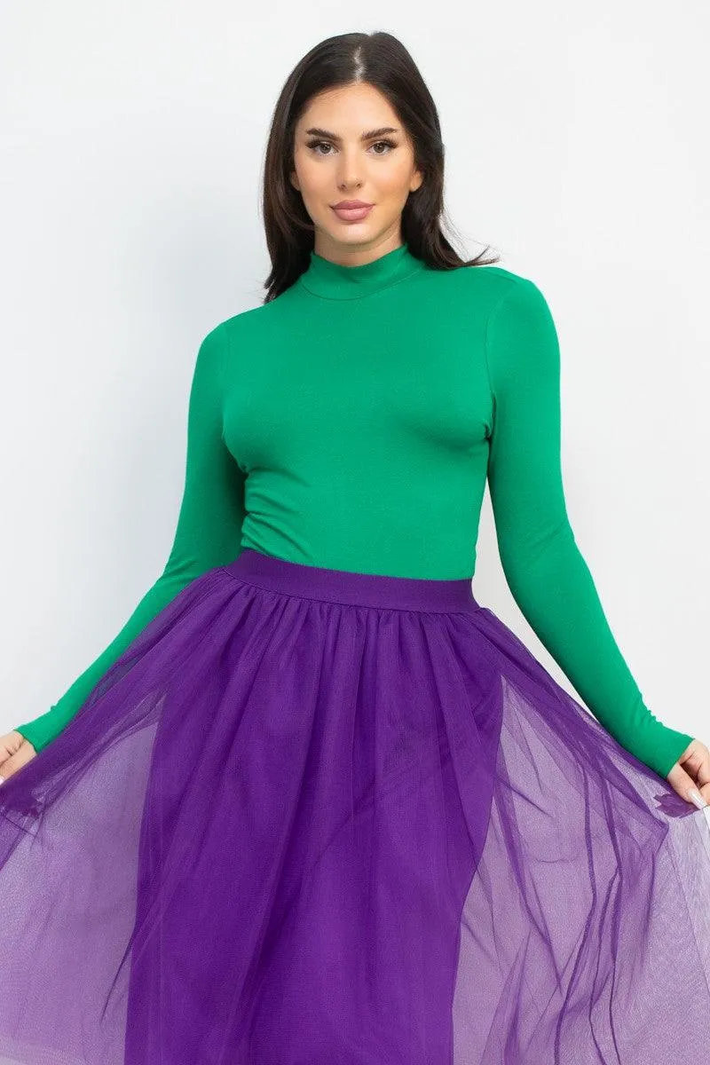 long sleeve mock neck bodysuit