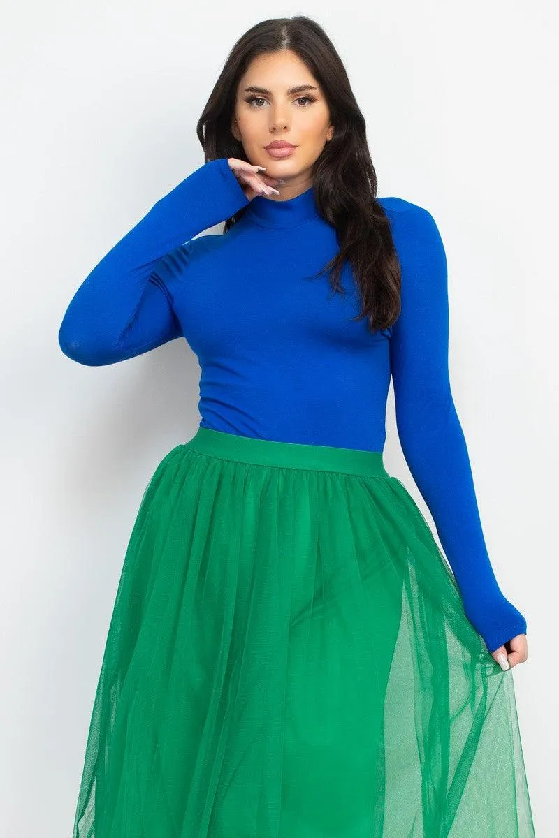 long sleeve mock neck bodysuit