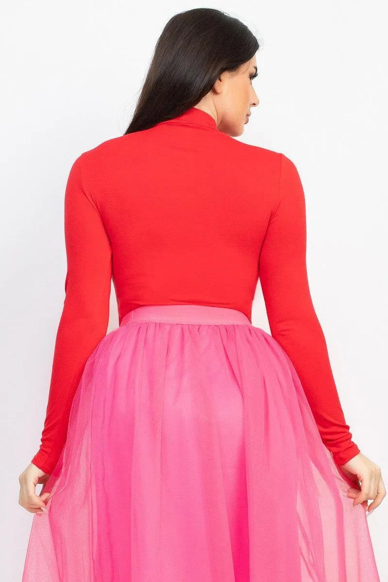 long sleeve mock neck bodysuit