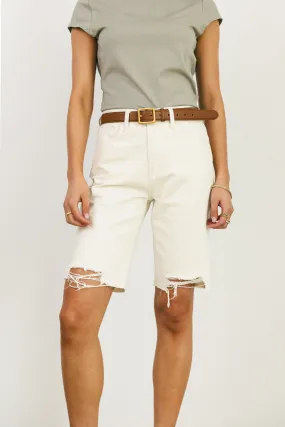Marlene Denim Shorts in Ivory