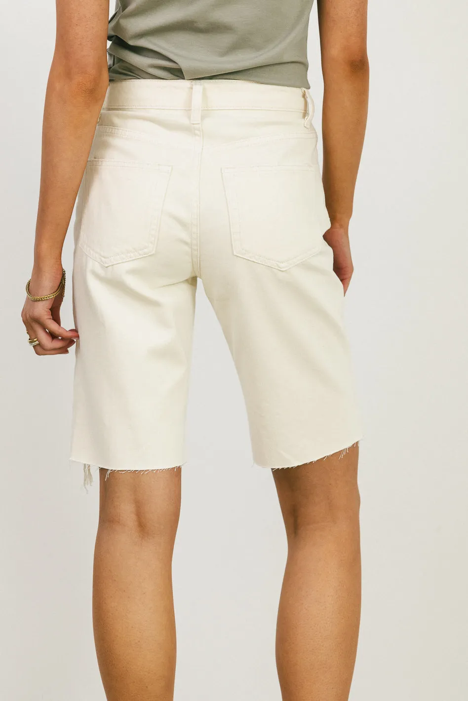 Marlene Denim Shorts in Ivory