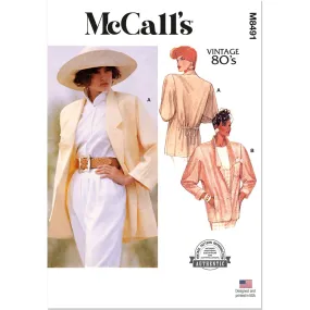 McCall's Pattern M8491 Misses' Unlined Jacket