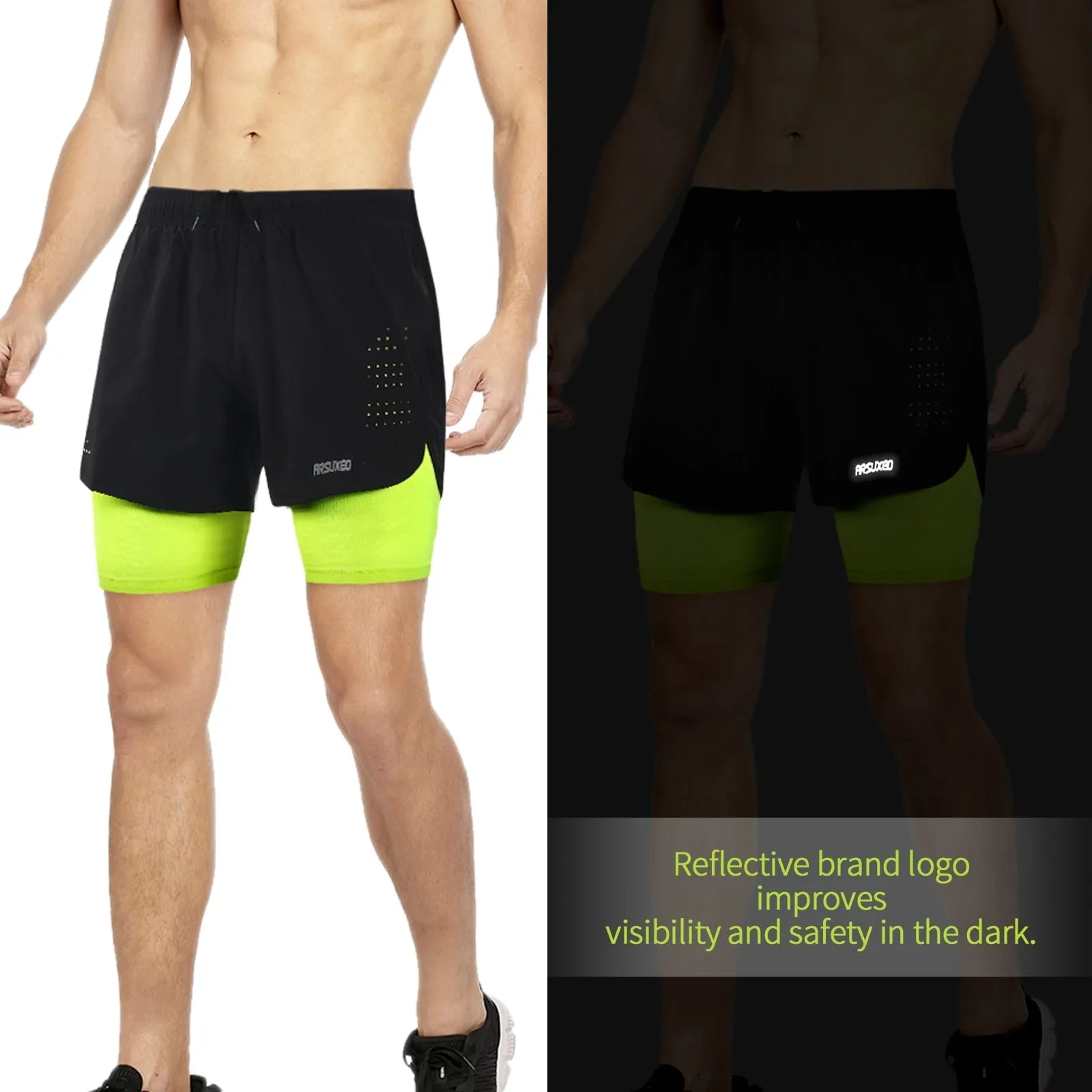 Men Running Shorts Outdoor Sports Training Exercise Jogging Gym
