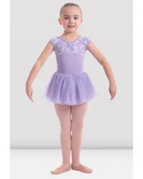 Mirella Soft Floral Printed Gathered Bodice Cap Sleeve Tutu Ballet Dress - M1541C Girls