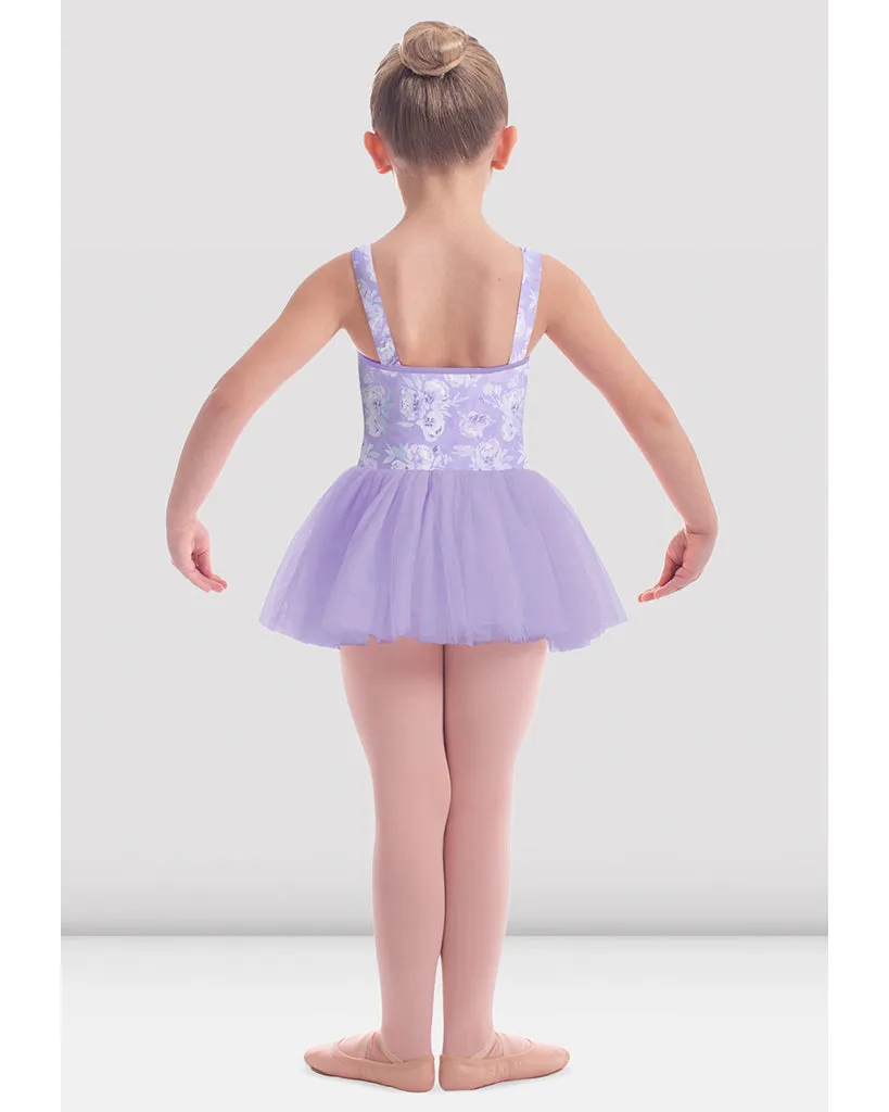 Mirella Soft Floral Printed Gathered Bodice Tank Tutu Ballet Dress - M473C Girls