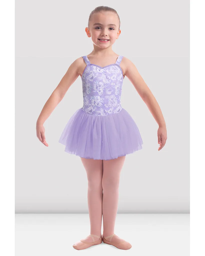 Mirella Soft Floral Printed Gathered Bodice Tank Tutu Ballet Dress - M473C Girls