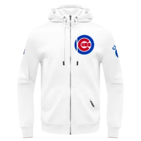 MLB CHICAGO CUBS CLASSIC CHENILLE MEN'S FZ PO HOODIE (WHITE)