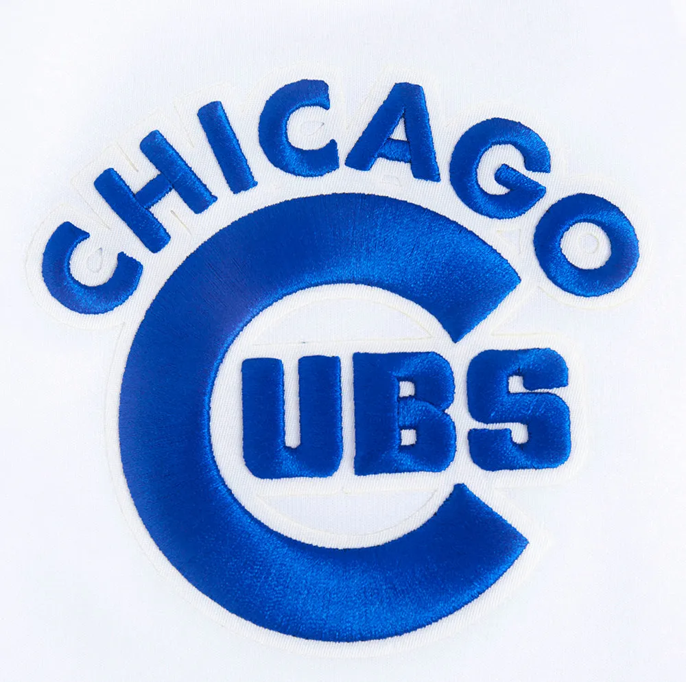 MLB CHICAGO CUBS CLASSIC CHENILLE MEN'S FZ PO HOODIE (WHITE)