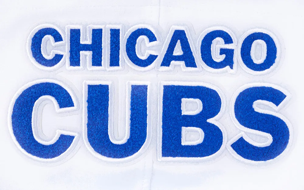 MLB CHICAGO CUBS CLASSIC CHENILLE MEN'S FZ PO HOODIE (WHITE)