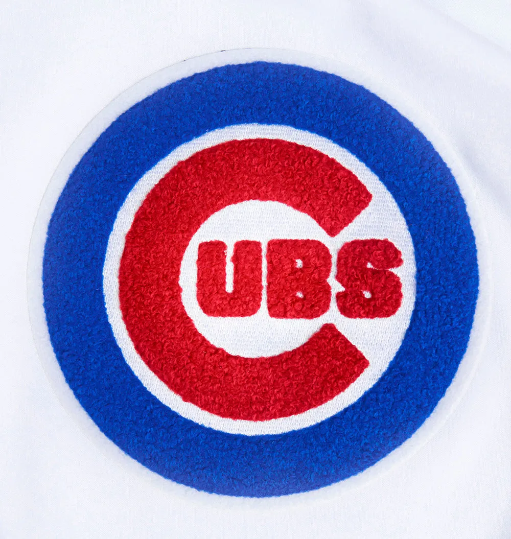 MLB CHICAGO CUBS CLASSIC CHENILLE MEN'S FZ PO HOODIE (WHITE)