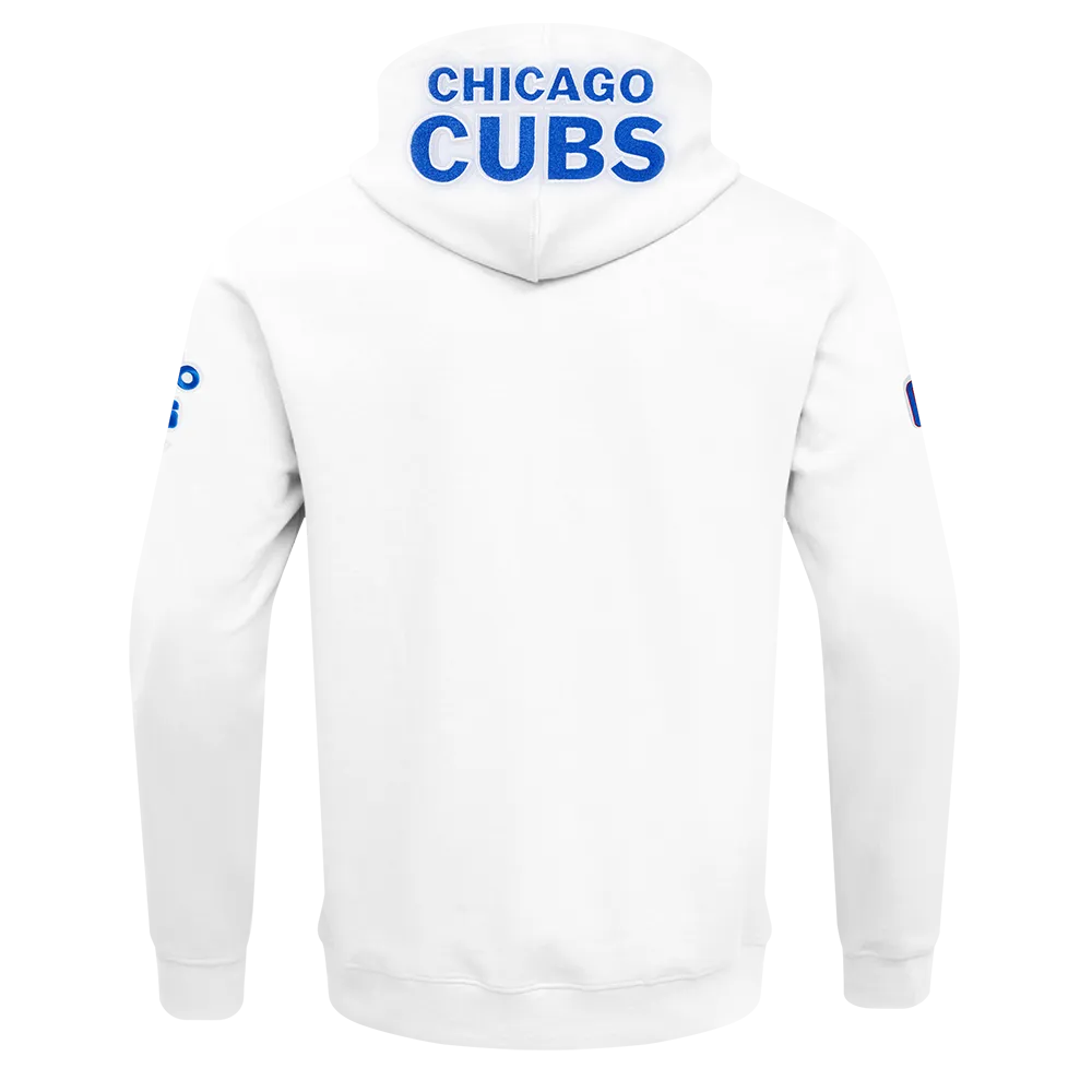 MLB CHICAGO CUBS CLASSIC CHENILLE MEN'S FZ PO HOODIE (WHITE)
