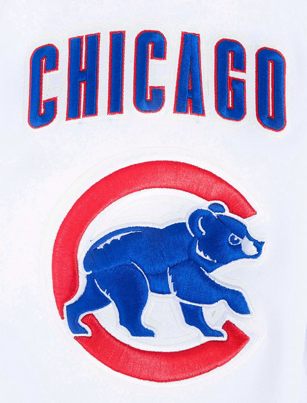 MLB CHICAGO CUBS CLASSIC CHENILLE MEN'S FZ PO HOODIE (WHITE)