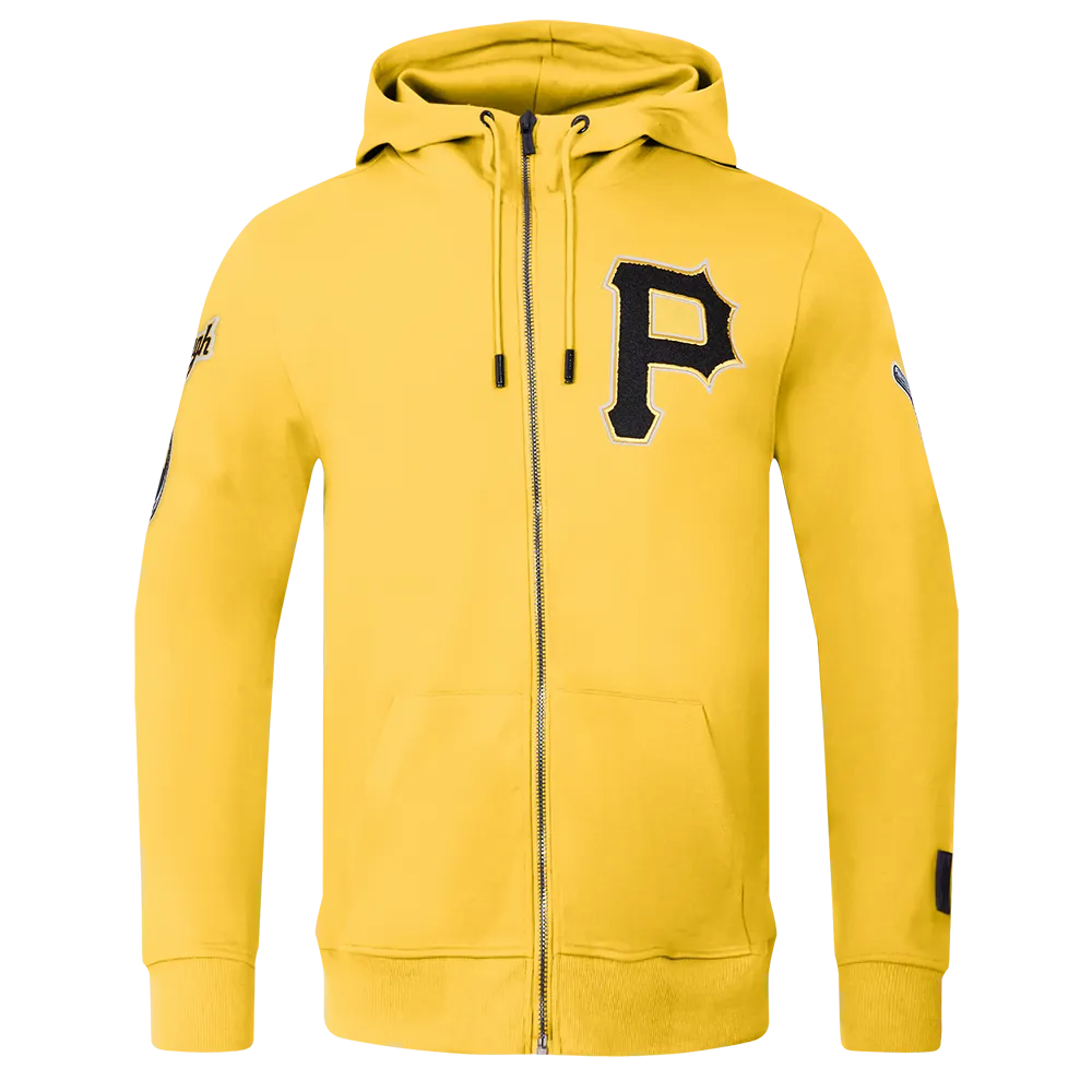 MLB PITTSBURGH PIRATES CLASSIC CHENILLE MEN'S FZ HOODIE (YELLOW)