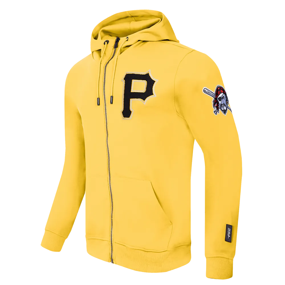 MLB PITTSBURGH PIRATES CLASSIC CHENILLE MEN'S FZ HOODIE (YELLOW)