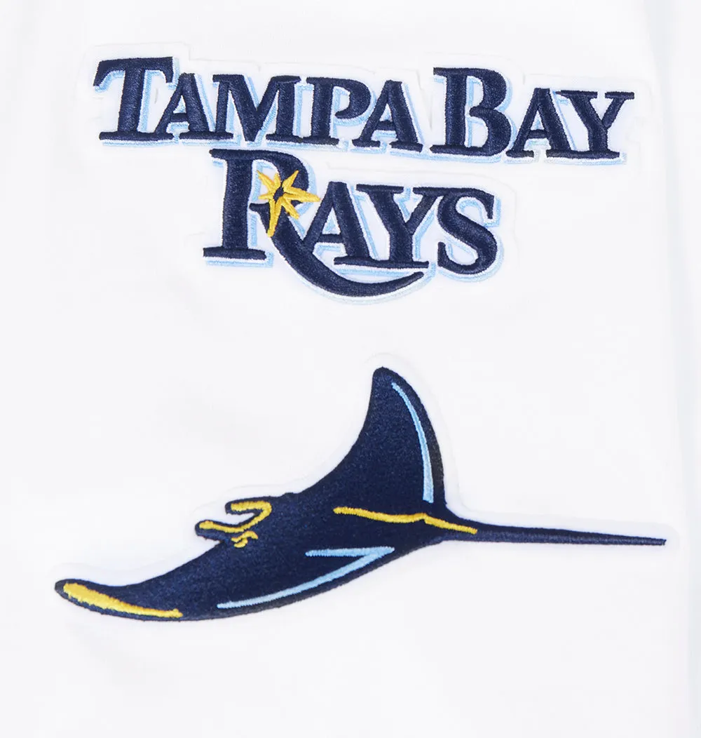 MLB TAMPA BAY RAYS CLASSIC CHENILLE MEN'S FZ PO HOODIE (WHITE)