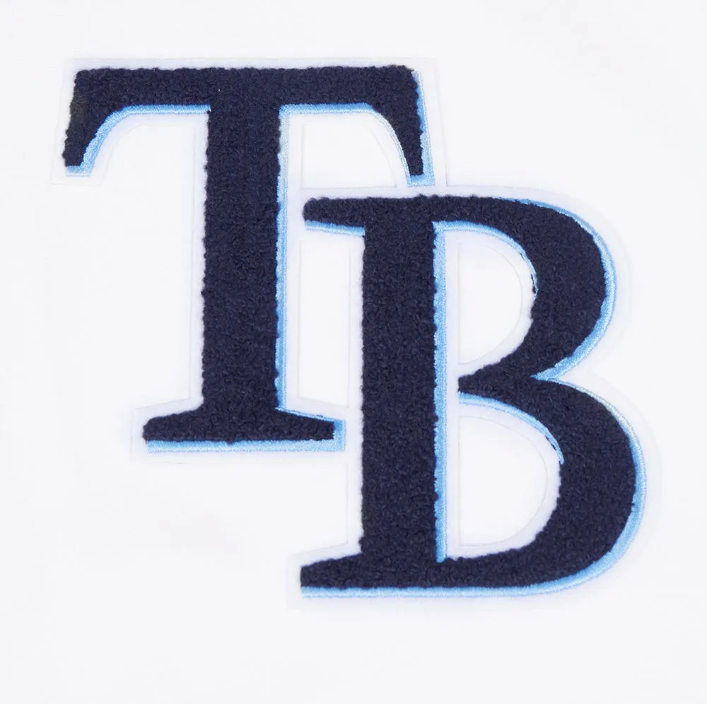 MLB TAMPA BAY RAYS CLASSIC CHENILLE MEN'S FZ PO HOODIE (WHITE)