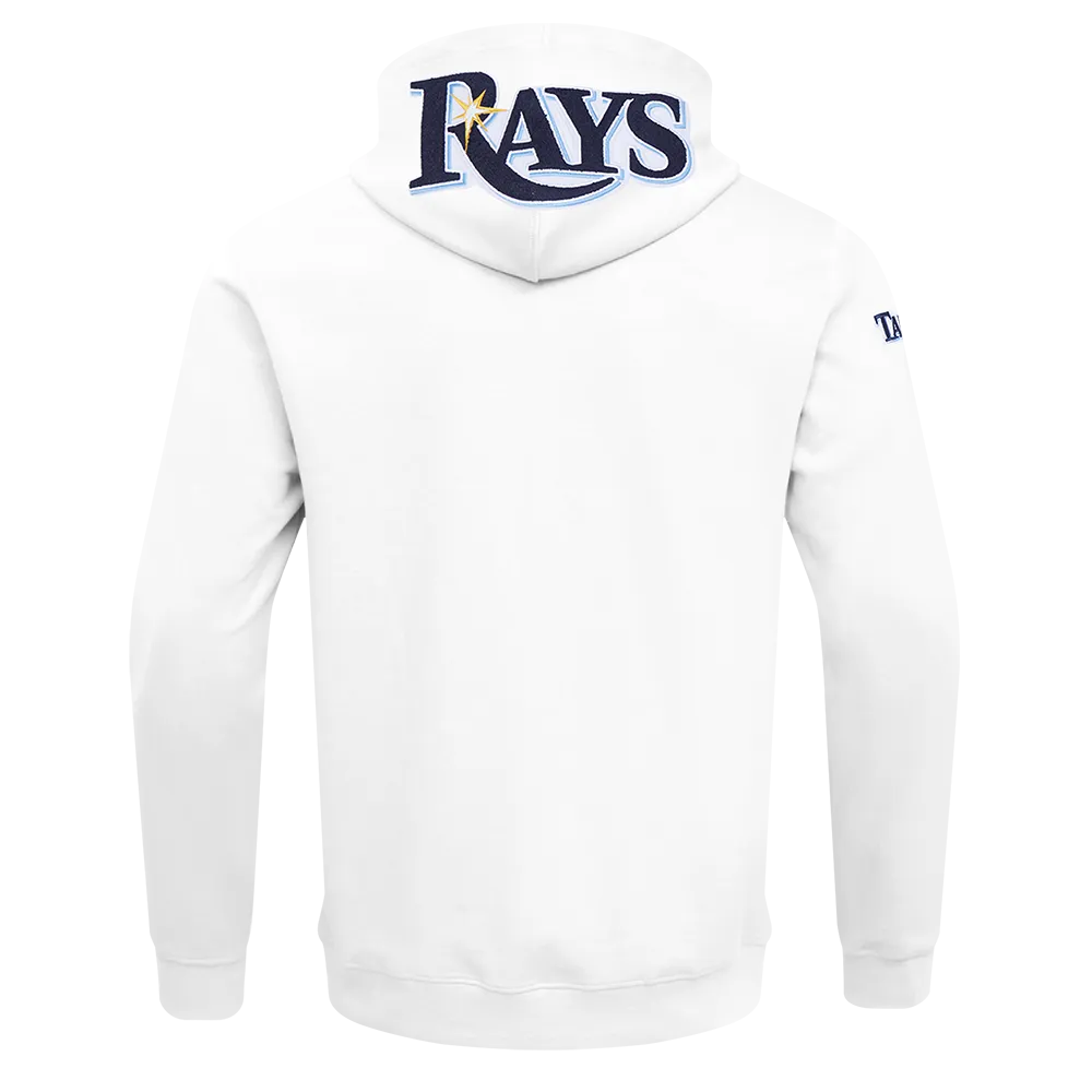 MLB TAMPA BAY RAYS CLASSIC CHENILLE MEN'S FZ PO HOODIE (WHITE)