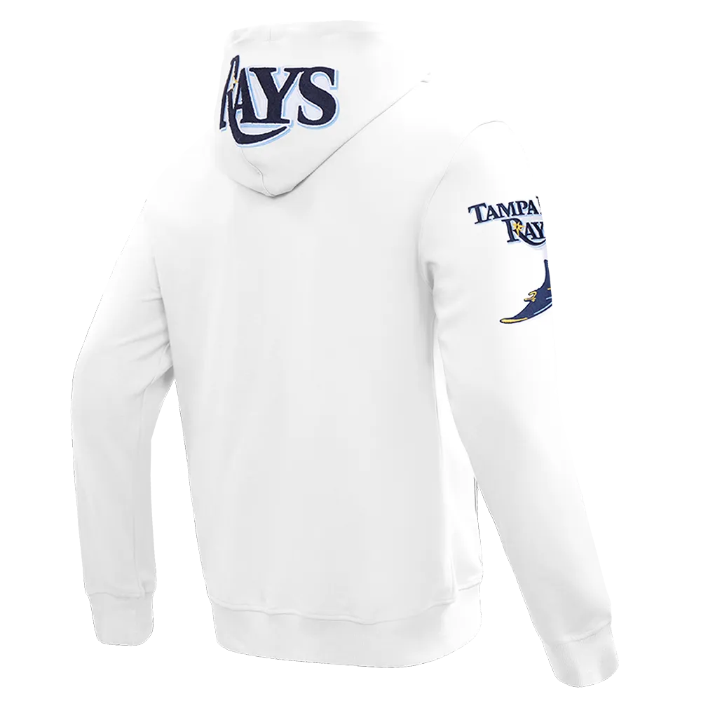 MLB TAMPA BAY RAYS CLASSIC CHENILLE MEN'S FZ PO HOODIE (WHITE)