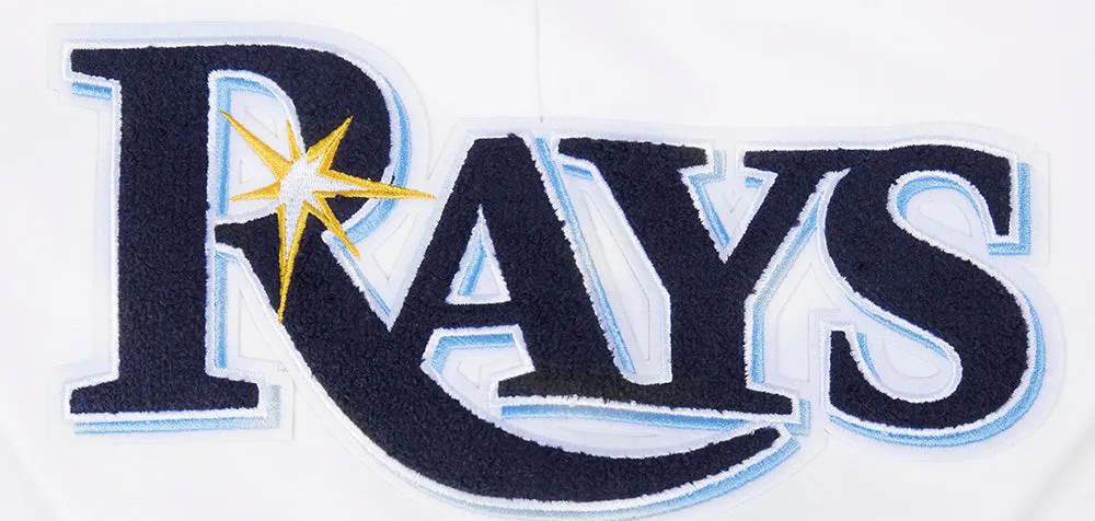 MLB TAMPA BAY RAYS CLASSIC CHENILLE MEN'S FZ PO HOODIE (WHITE)