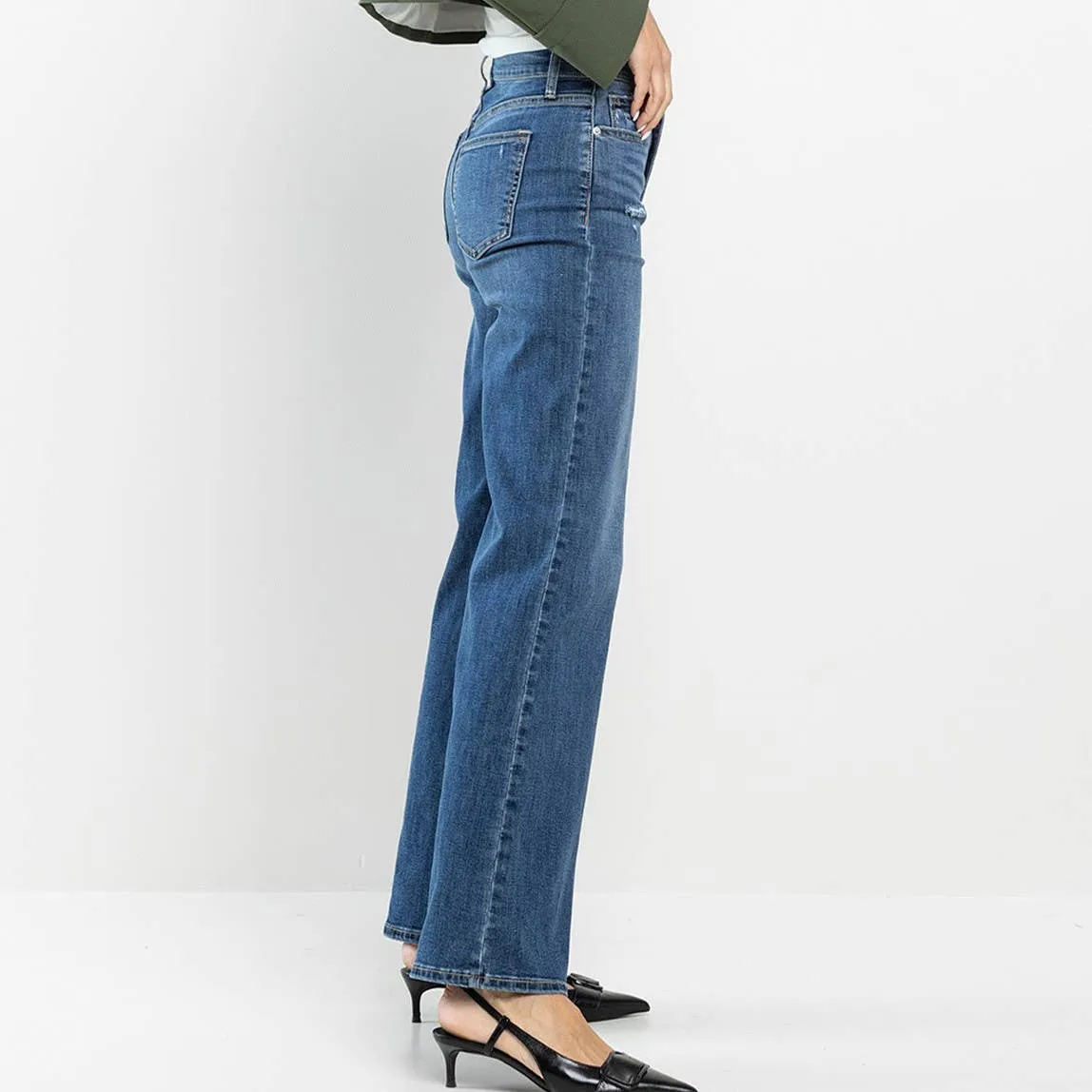Monica's High Rise Wide Leg Jean - Dark