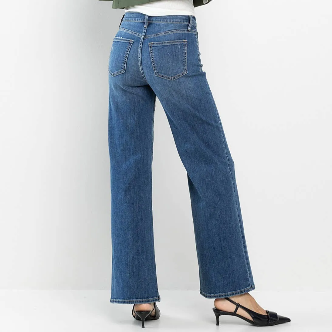 Monica's High Rise Wide Leg Jean - Dark