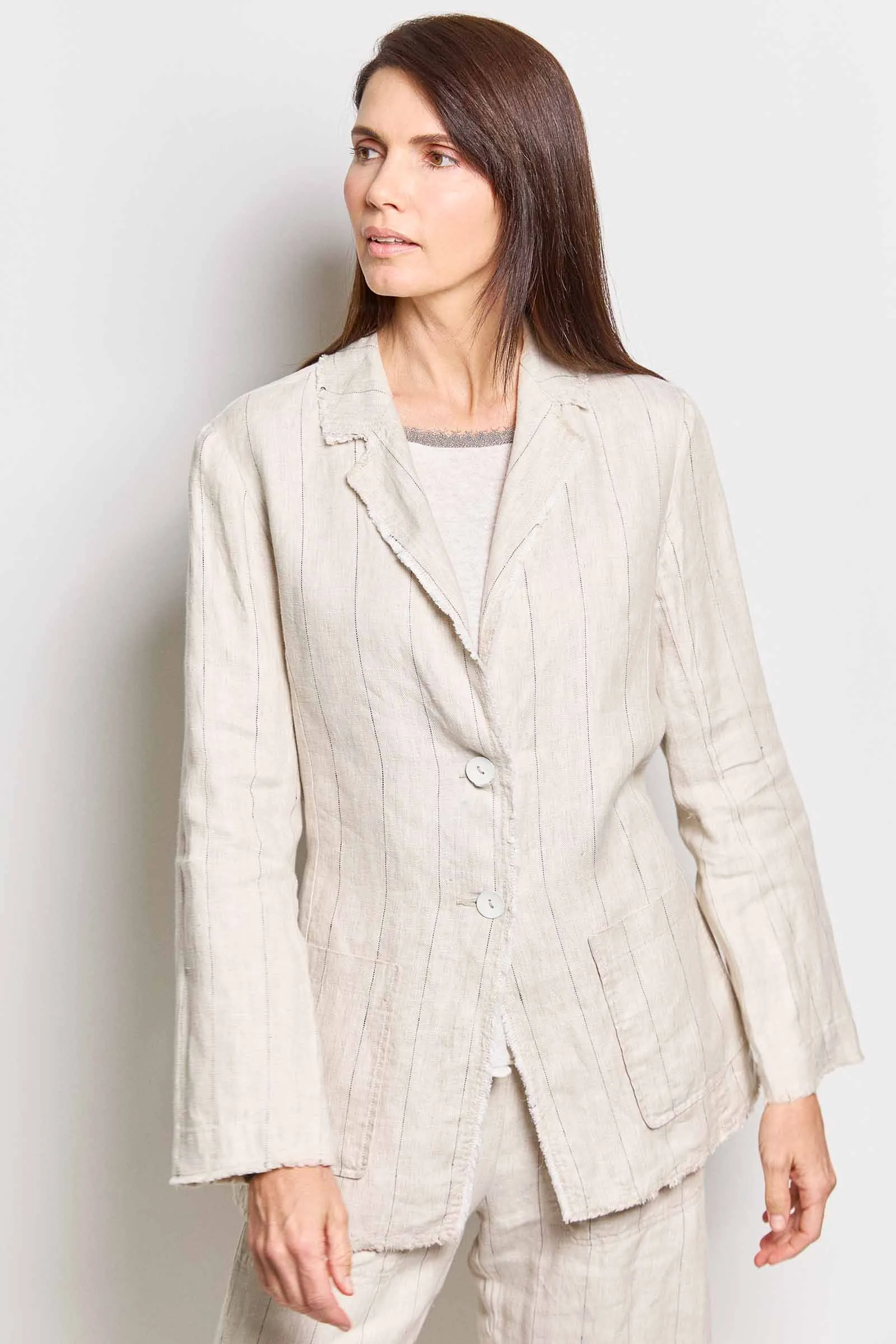 monty natural herringbone unlined jacket