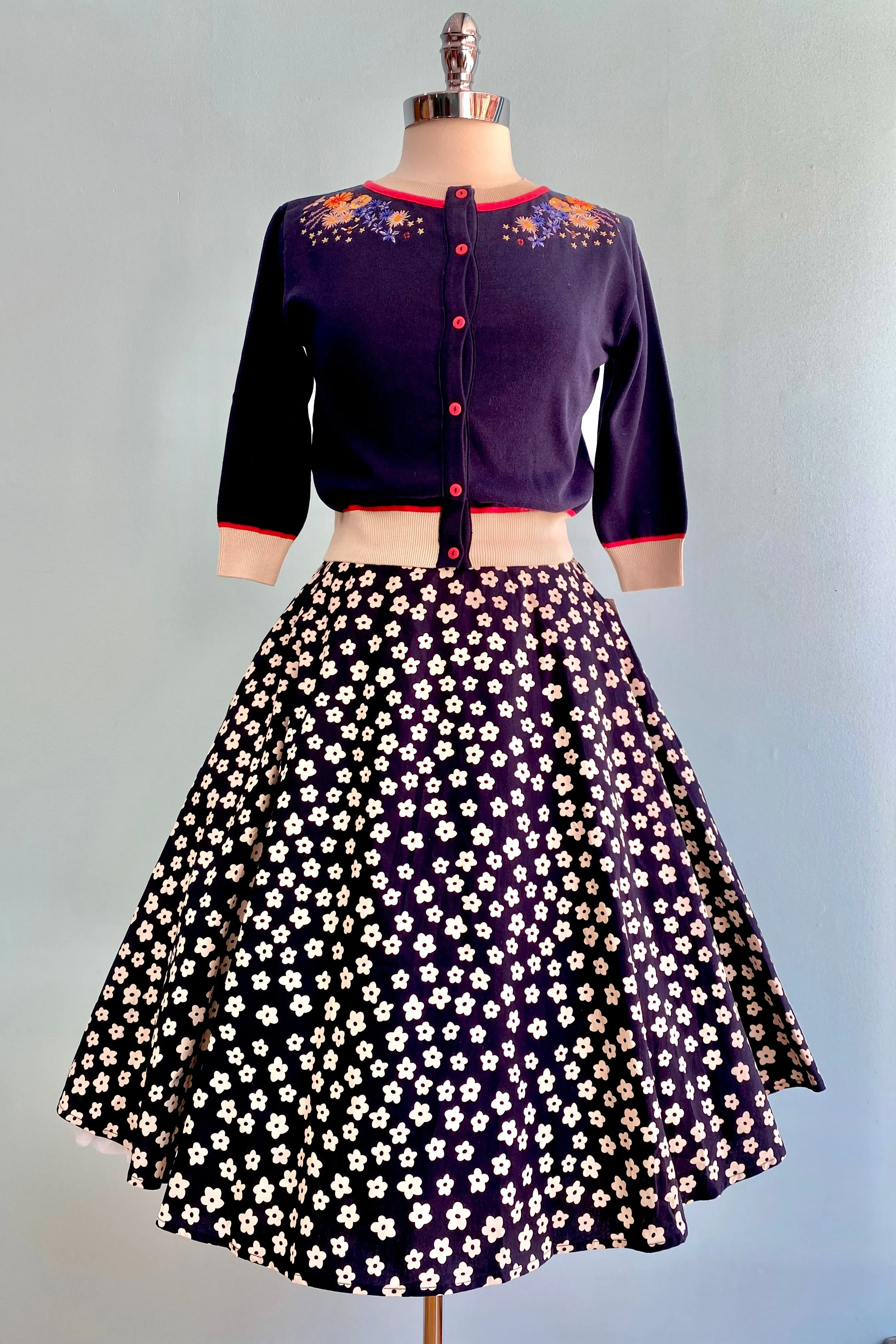 Navy Edible Flowers Vera Cardigan by Palava