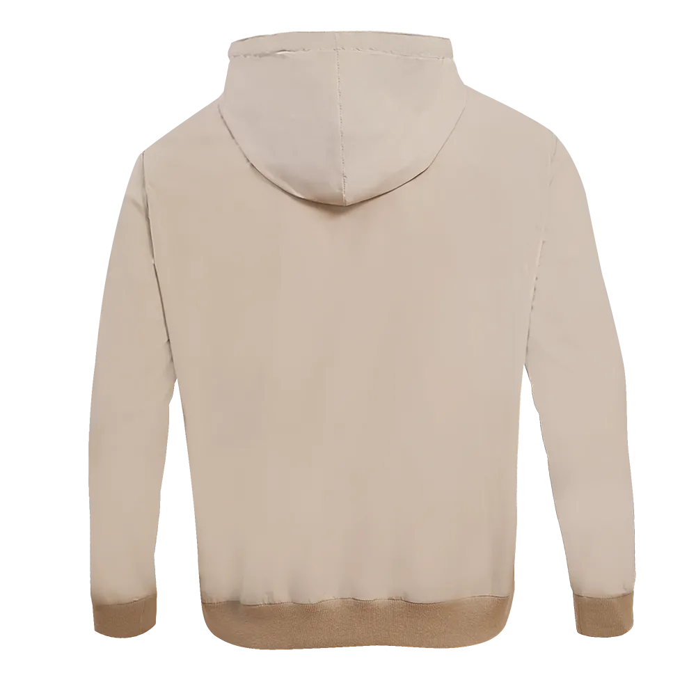 NBA MEMPHIS GRIZZLIES HYBRID MEN'S WOVEN FZ PO HOODIE (KHAKI)