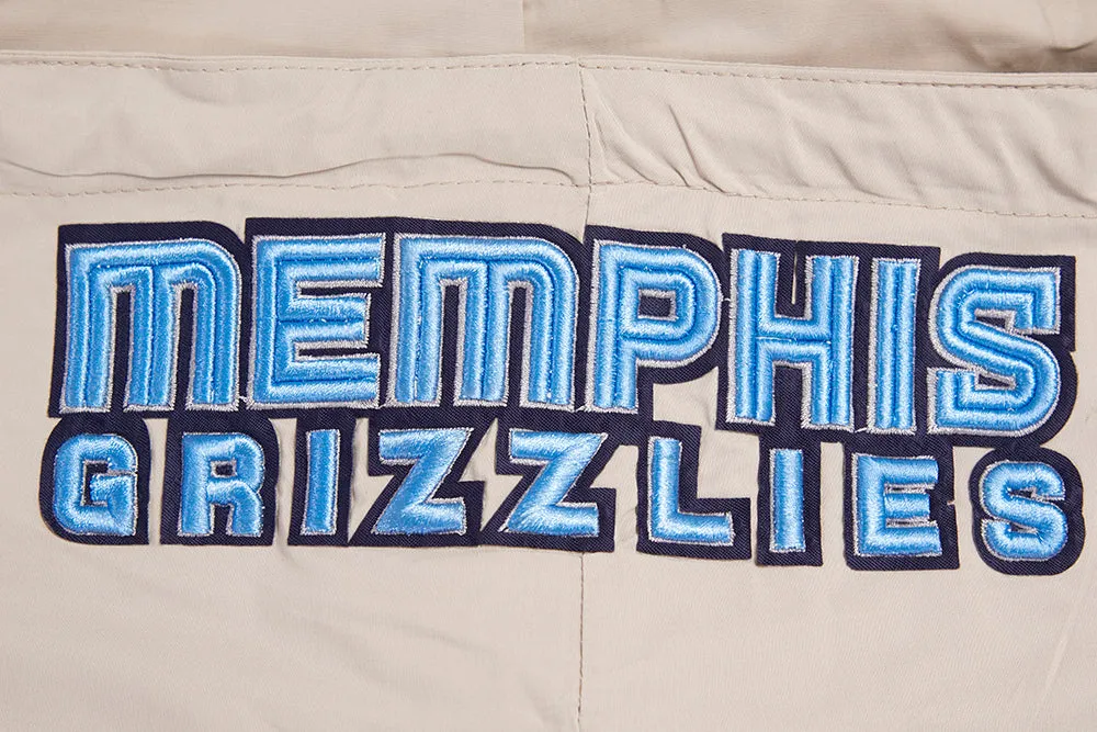 NBA MEMPHIS GRIZZLIES HYBRID MEN'S WOVEN FZ PO HOODIE (KHAKI)
