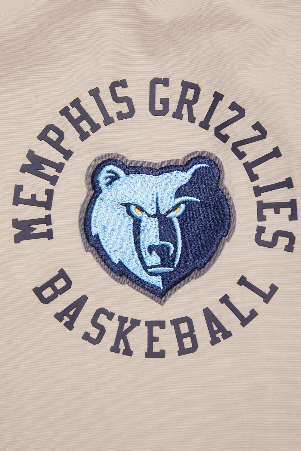 NBA MEMPHIS GRIZZLIES HYBRID MEN'S WOVEN FZ PO HOODIE (KHAKI)