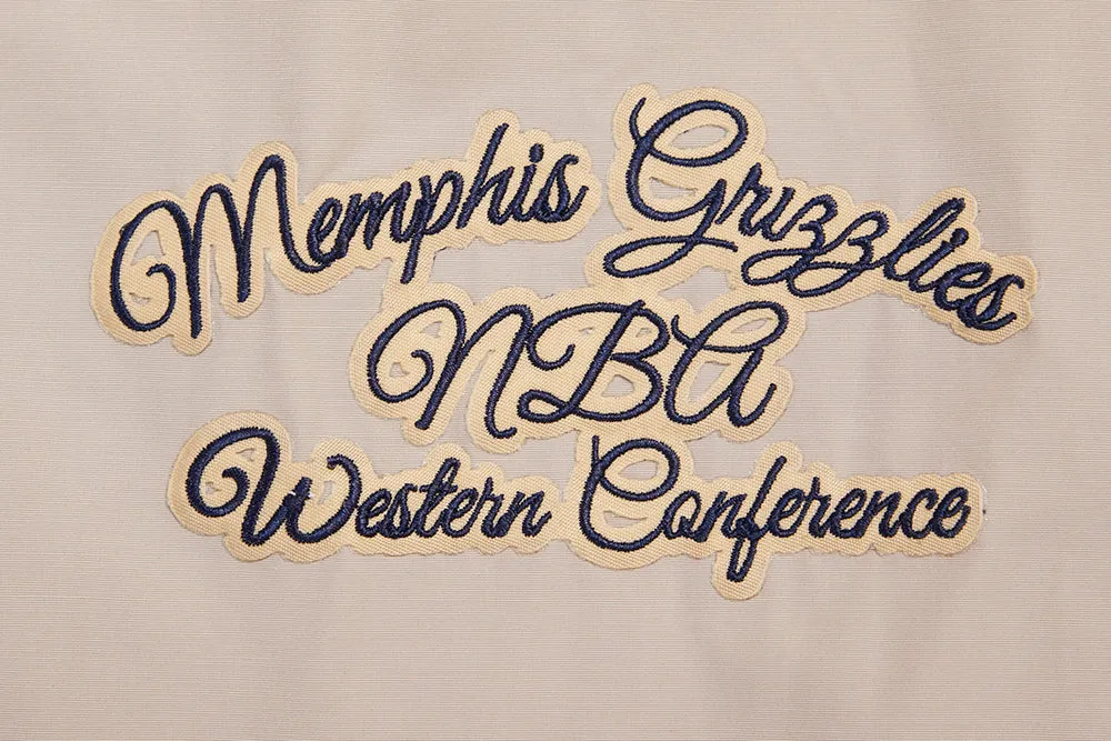 NBA MEMPHIS GRIZZLIES HYBRID MEN'S WOVEN FZ PO HOODIE (KHAKI)