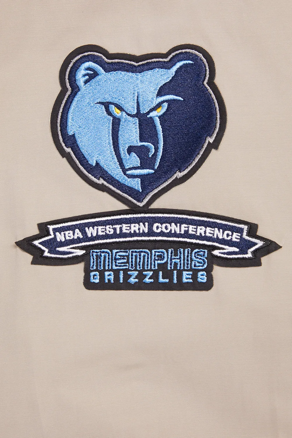 NBA MEMPHIS GRIZZLIES HYBRID MEN'S WOVEN FZ PO HOODIE (KHAKI)