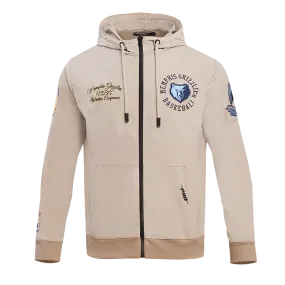 NBA MEMPHIS GRIZZLIES HYBRID MEN'S WOVEN FZ PO HOODIE (KHAKI)