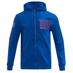 NFL NEW YORK GIANTS CLASSIC CHENILLE MEN'S FZ HOODIE (DODGER BLUE)