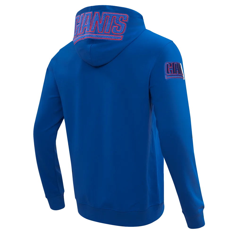 NFL NEW YORK GIANTS CLASSIC CHENILLE MEN'S FZ HOODIE (DODGER BLUE)
