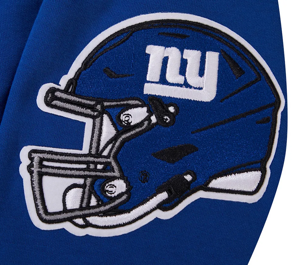 NFL NEW YORK GIANTS CLASSIC CHENILLE MEN'S FZ HOODIE (DODGER BLUE)