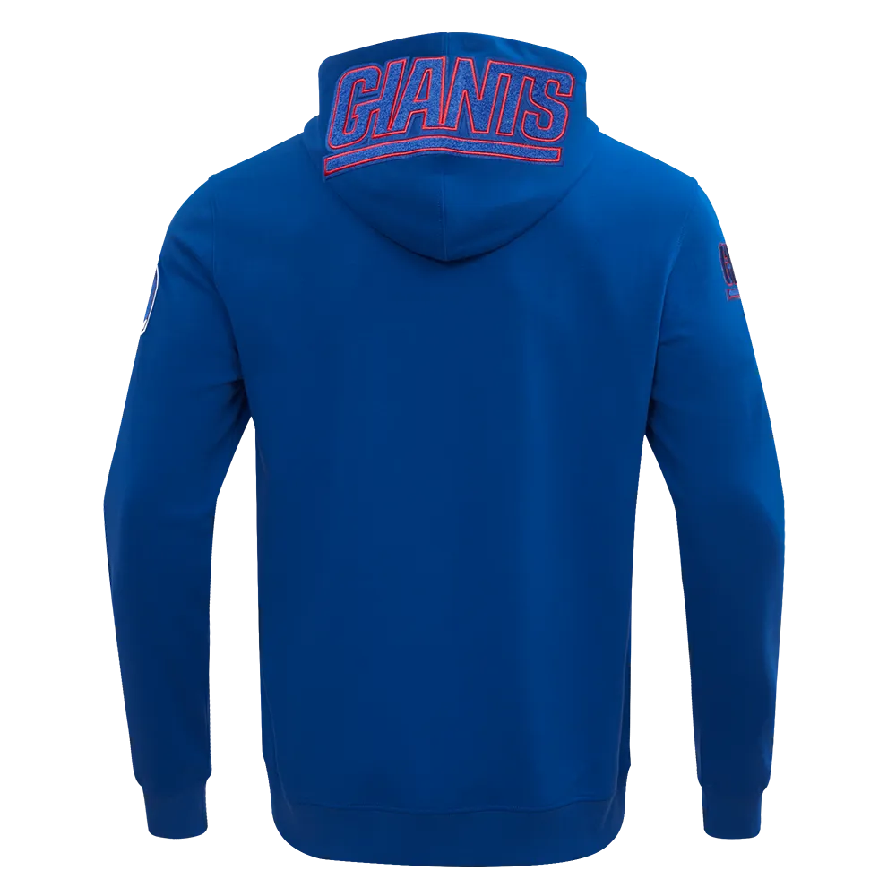 NFL NEW YORK GIANTS CLASSIC CHENILLE MEN'S FZ HOODIE (DODGER BLUE)