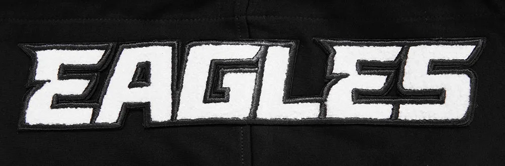 NFL PHILADELPHIA EAGLES CLASSIC CHENILLE MEN'S DK FZ HOODIE (BLACK)