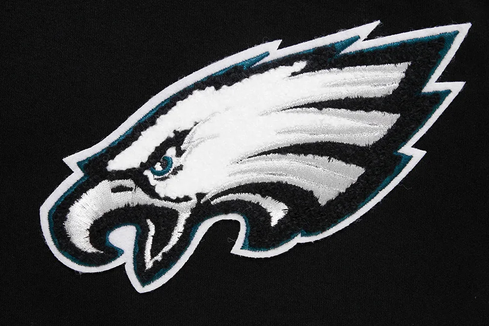 NFL PHILADELPHIA EAGLES CLASSIC CHENILLE MEN'S DK FZ HOODIE (BLACK)