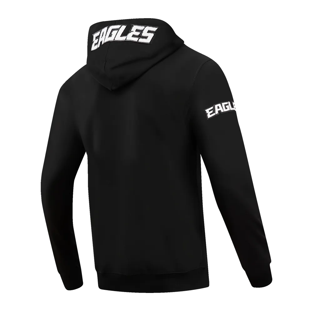 NFL PHILADELPHIA EAGLES CLASSIC CHENILLE MEN'S DK FZ HOODIE (BLACK)